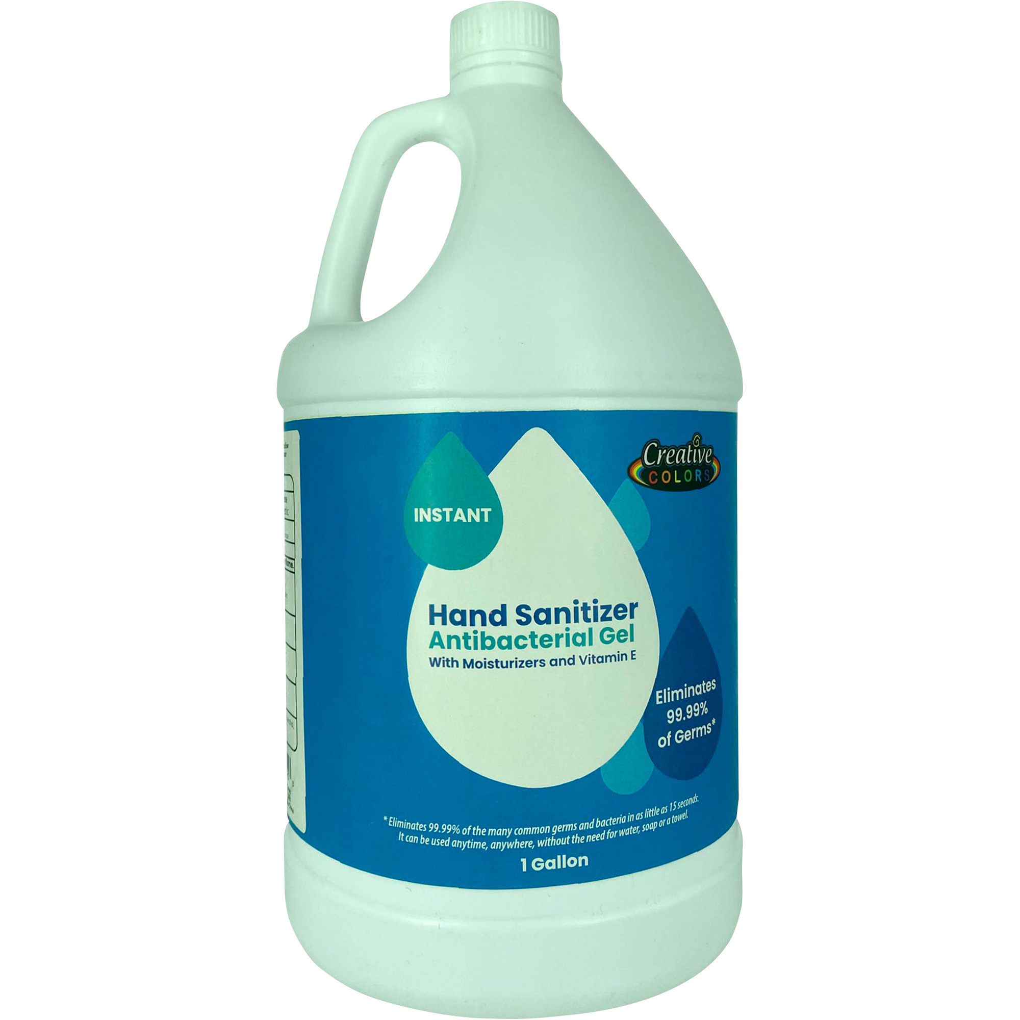 Creative Colors Instant Hand Sanitizer Antibacterial Gel, 1 Gallon with Moisturizers and Vitamin E